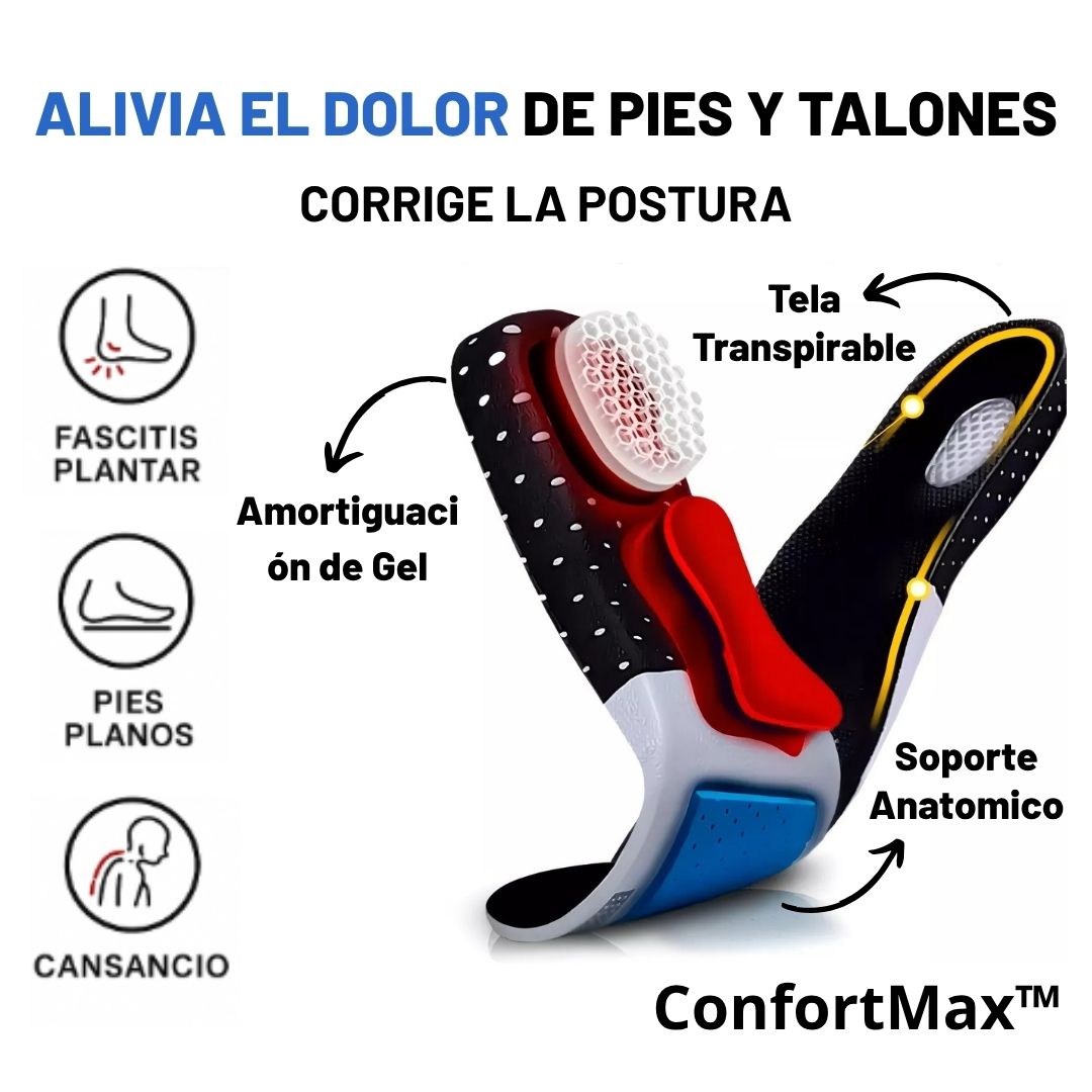 ConfortMax™ Alivia el dolor en pies, talones y rodillas desde el primer uso.
