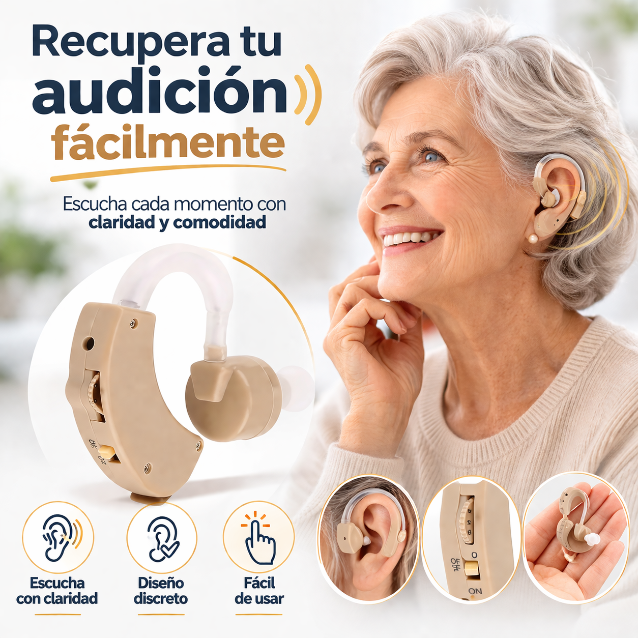 AudioVida Clear™ - Mejora la comunicación en pérdida auditiva leve a moderada